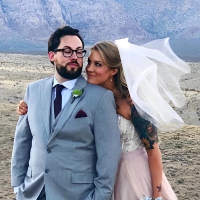 Jennifer Tanko and her ex-husband, JD Hermeyer, in their wedding outfit.